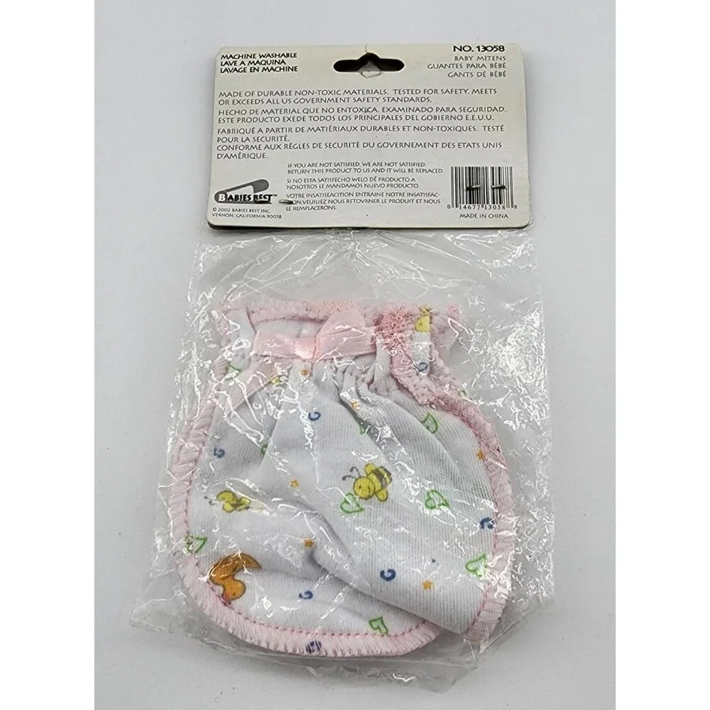 Vintage‎ New NOS 2002 Babies Best Baby Mittens Bugs/Hearts Print